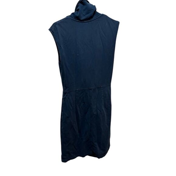 Prairie Underground dress Organic Cotton Wrap Surplice Lagenlook Navy Blue sz M - Picture 2 of 7